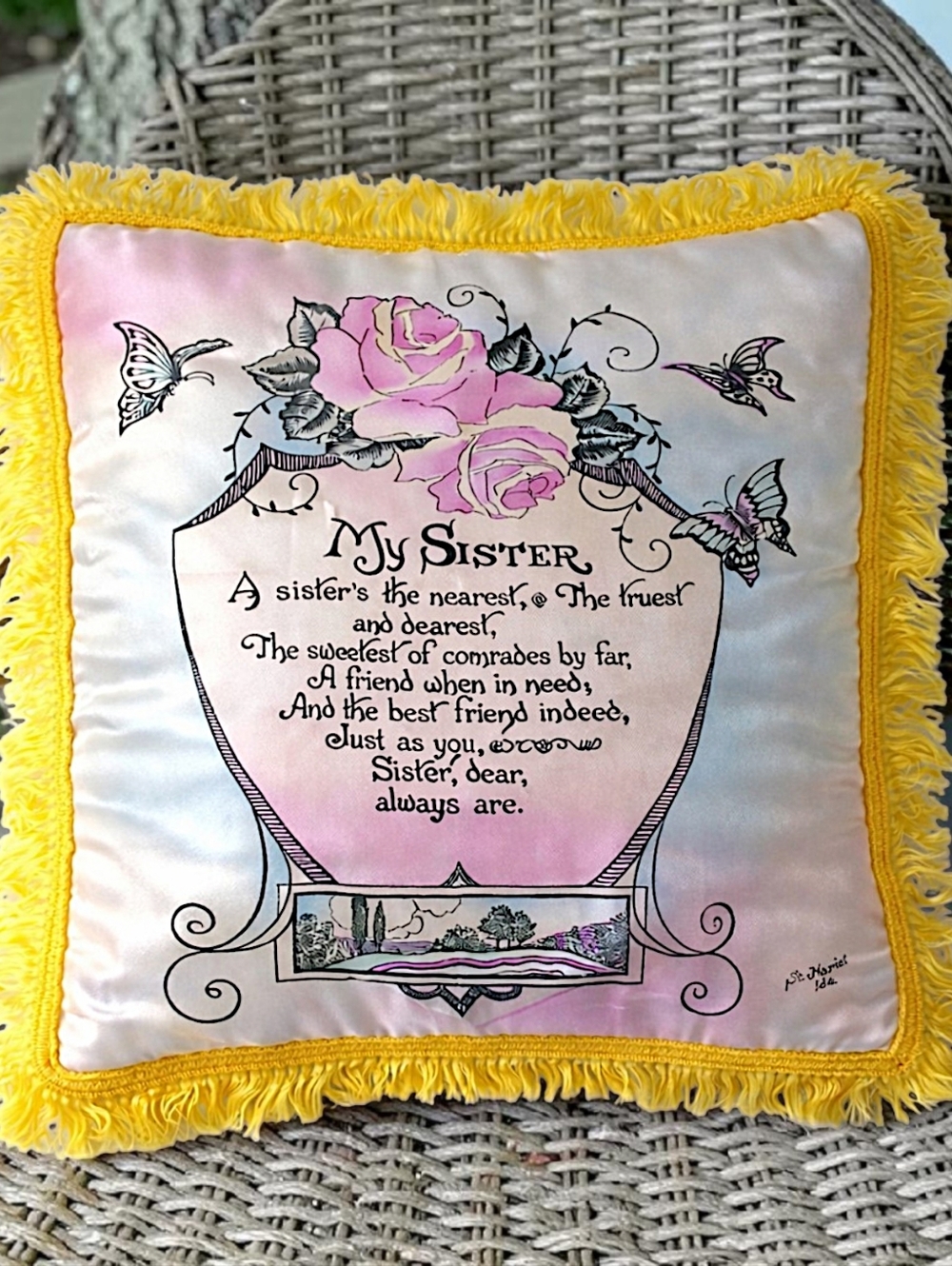 Military Satin Pillowcase Cover Vintage Home Front St Maries Idaho US‎ MY SISTER